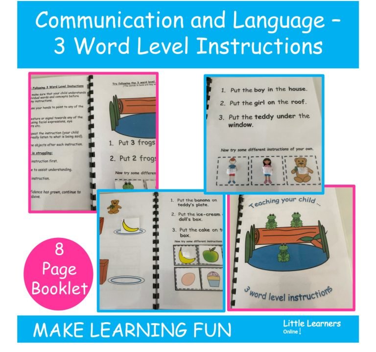 Commut Word Level Communication and Language EYFS - 3 Word Level Instructions - Little ...